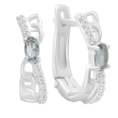 Silver Earrings with London Blue Topaz 0.638ct (2188704)