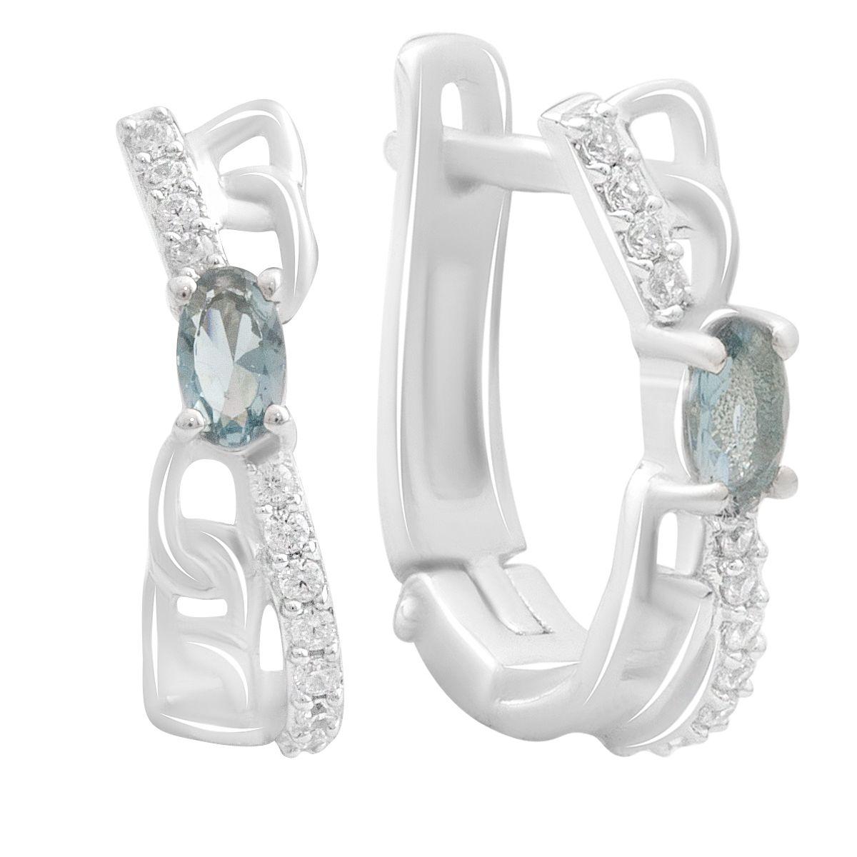 

Silver earrings with London Blue topaz 0.638ct (2188704) синій