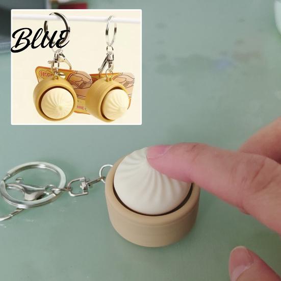 Anxiety Relief Clicker Dumpling Keyboard Fidget Toy Crisp Sound Stress Cute Portable Steamed Bun Keychain for And Focus