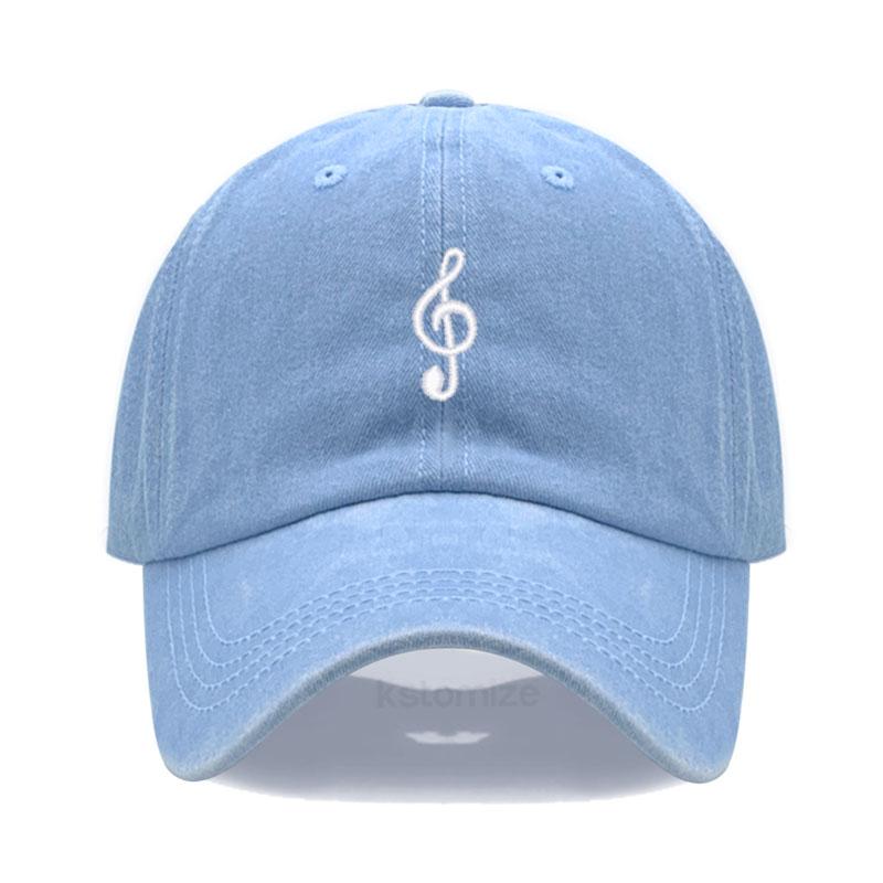 Unisex Soft Cotton Dad Hat Musical Note Embroidery Baseball Cap For Women Men Adjustable Unisex Casual Sports Caps