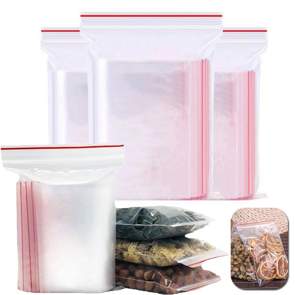 100PCS PE material small plastic bag self-sealed zipper lock bag for candy jewelry food mini storage