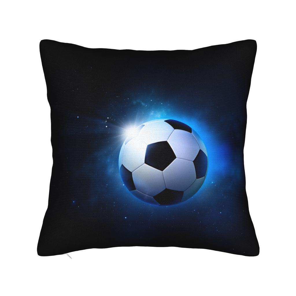 Neon Fire Soccer Ball Pillow Case Graphic Pillow Cover For Sofa Bedroom Home Decor Novelty Pillowcases