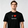 Ich Liebe Serbien T-Shirt Für Unisex Kurzarm Serbische Herz Druck Lässige Streetwear