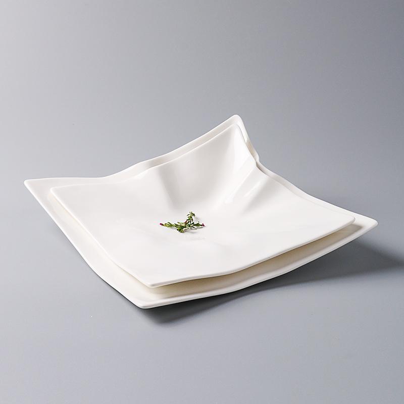 Irregular Shape Ceramic Dinner Plates Sashimi Sushi Plate Restaurant Creative Solid Color Tableware Snack Dessert Dishes Pans