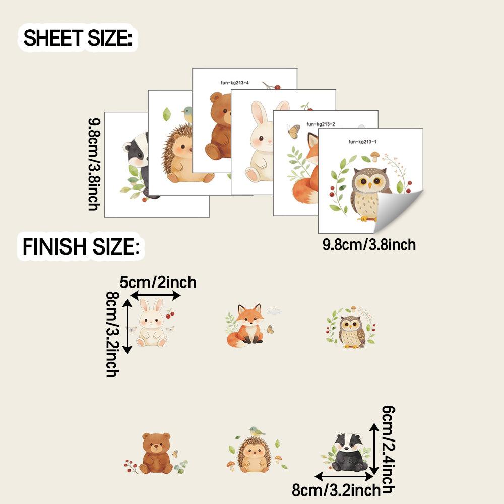 

Adorable Little Raccoon and Rabbit Animal Combination Bedroom and Living Room Switch Stickers for Decoration
