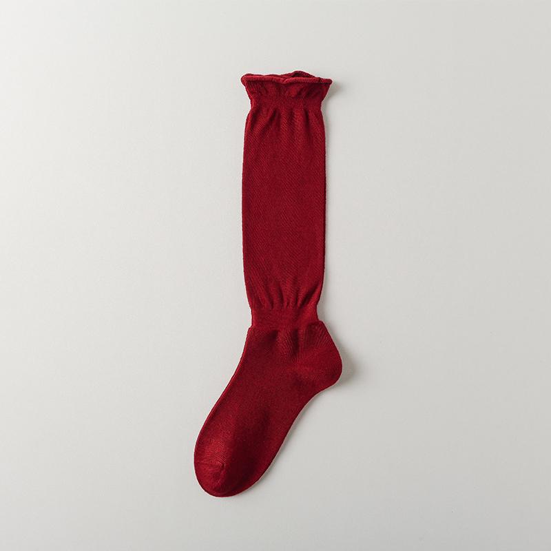 New Ultra Fine High-end Wool Women's Cuff Socks Lightweight Warm Elegant Roll Top Perfect Spring Gift for Ladies Mid-Calf Length