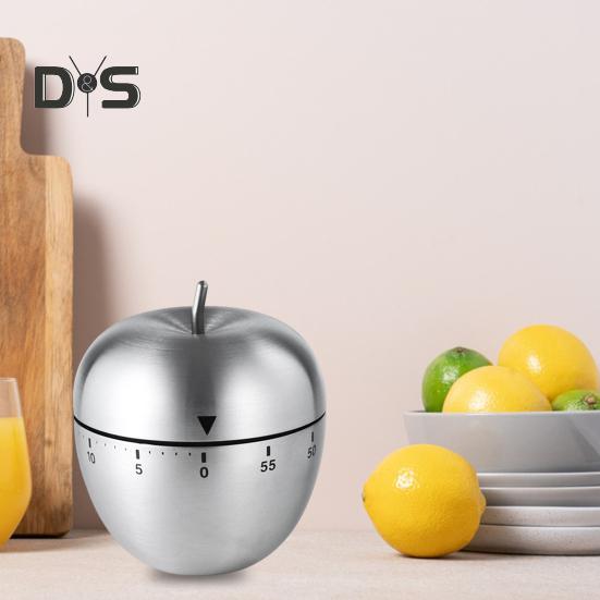 Mechanischer Küchentimer, 60 Minuten Countdown-Alarm, laute 70-dB-Glocke, Edelstahl, keine Batterien, einfach zu verwendender Timer zum Kochen, Lernen, Hausaufgaben, Yoga