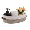 Natural Cotton Rope Oval Storage Basket Featuring Sturdy Leather Handles For Home Use
