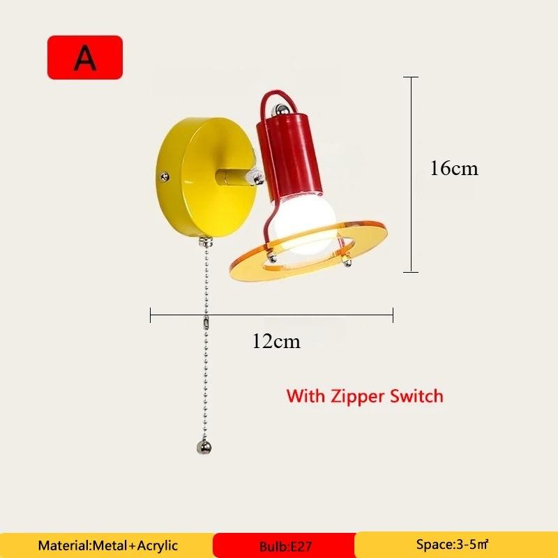 New LED Acrylic Wrought Iron Wall Lamp Bedroom Bedside Lamp Living Room Study Decorative Atmosphere Lighting