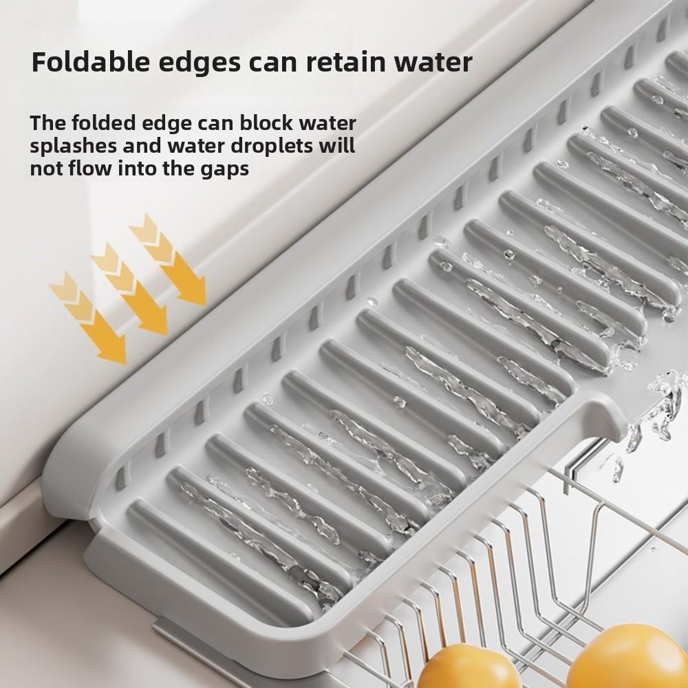 New Anti-slip Sink Drain Pad Silicone Splash-proof Countertop Drain Pad Anti-slip Narrow Edge Sink Water Absorbent Tray Kitchen