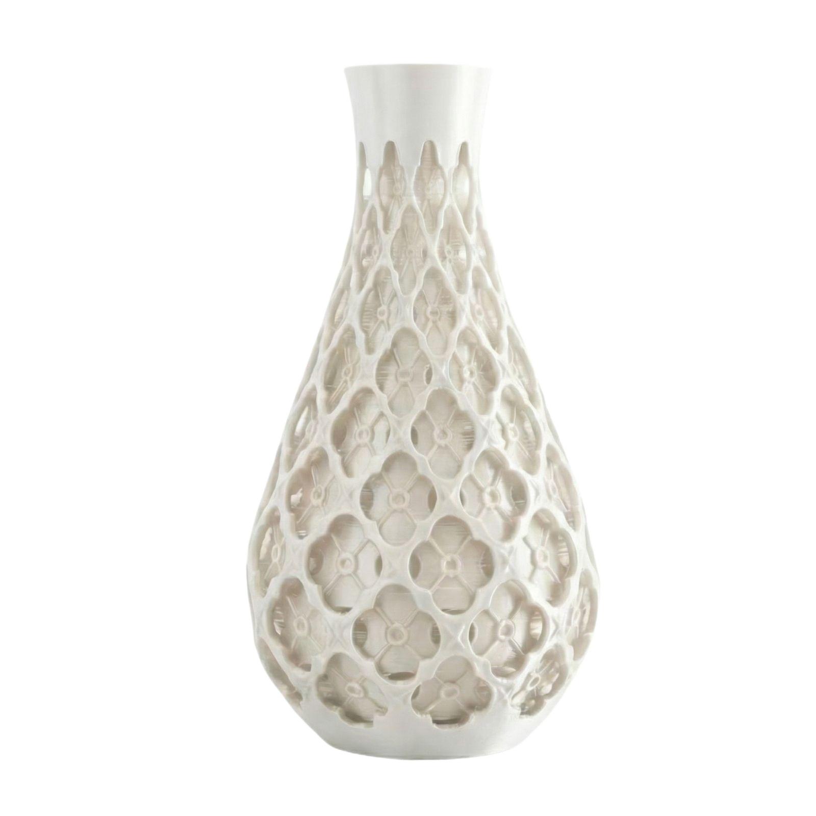 

3D Printed Chinese- Hollow Vase One Size білий