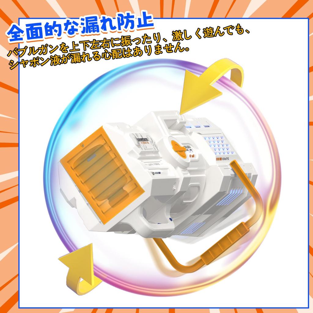 Skirfy Electric Bubble Gun with 60 Volume LED 2 USB Bazooka Shape for Kids and Great for Outdoor and A great gift for boys and girls 2-in-1 Holes,