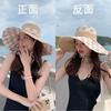 Summer hat women's versatile travel beach hat outdoor sunscreen hat double-sided hat with face covering big edge hat
