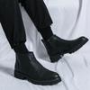 New Men's Shoes Brand Mens Casual Chelsea Boots Mens Lace-Up Solid Color Outdoor Boots Male Comfortable Motorcycle Ankle Boots