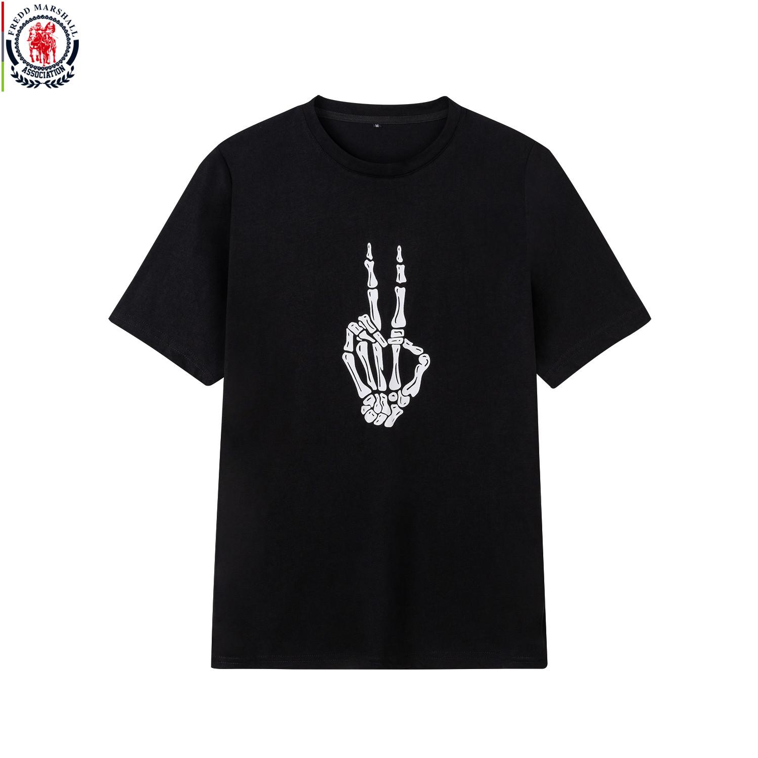 

ФРЕДД МАРШАЛЛ, новинка 2021 года, модная мужская футболка на Хэллоуин с коротким рукавом, повседневная футболка с принтом черепа, уличная одежда, футболки в стиле хип-хоп 463