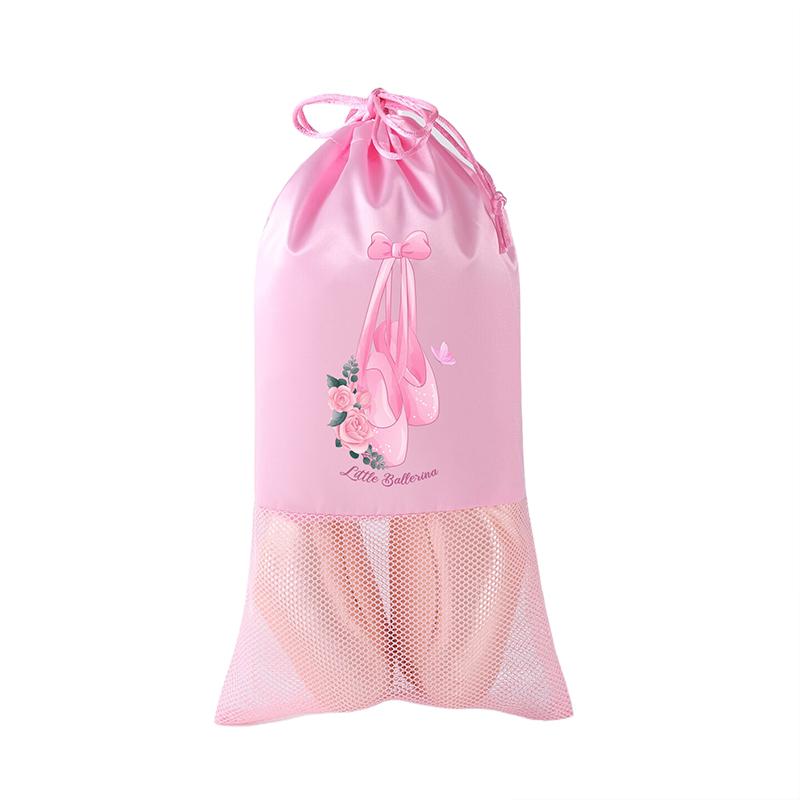 Portable Mesh Dance Bag Breathable Shoes Storage Pouch Girls Ballet Organizer Bags Shoe Pouches Bag Drawstring Dance Shoes Pouch