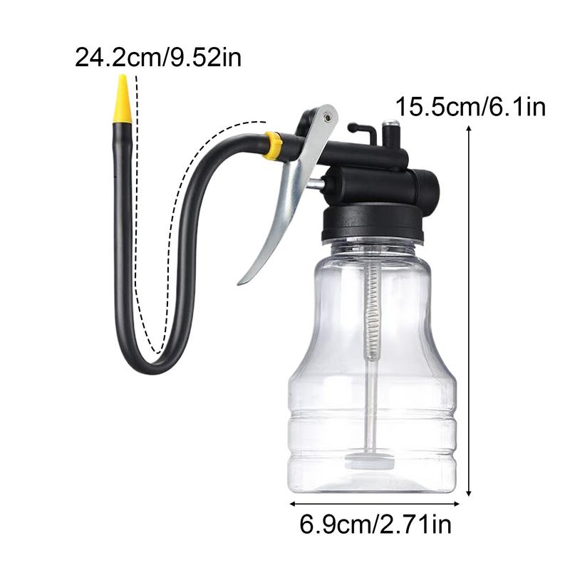 High Pressure Oiler Transparent Oiler Lubrication Oil Can Manual Oiling Bottle Transparent 250ml Oiler Oil Spray Can For Bikes