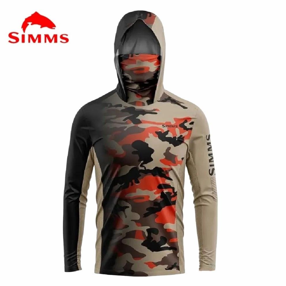 SIMMS Fishing Suit Fly Fishing Luya Hoodie Outdoor Ice Silk Sunscreen Clothing with Mask Quick Drying Breathable Thin