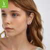 Simple Love Tremella Buckle Women, Elegant And High-End 925 Sterling Silver Earrings, Purple Oil Drop Earrings