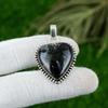 Natural Mystic Merlinite Gemstone Pendant Black 925 Sterling Silver Jewelry