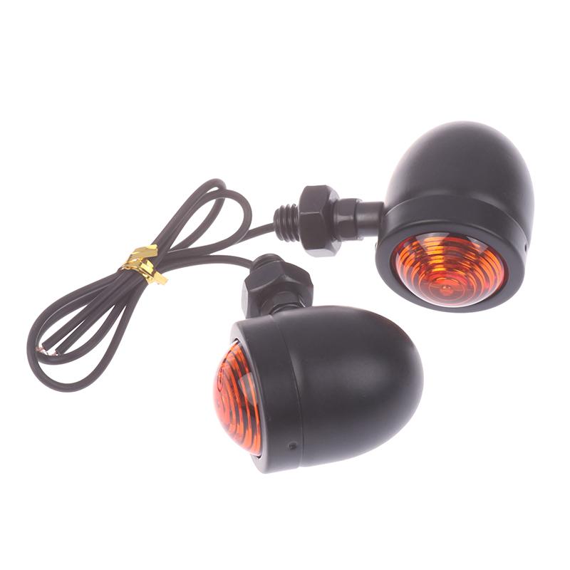 

2 шт. ретро мотоциклетные поворотники аксессуары для мотоциклов универсальные 12 В однопроводные поворотники огни для Cafe Racer чёрный