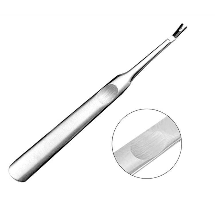 1Pc Cuticle Pusher Professional Stainless Steel Nail Cuticle Remover Callus Dead Skin Fork Nail Manicure Pedicure Tools