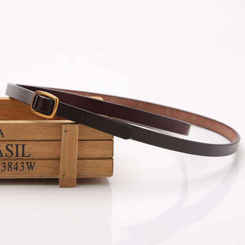 Genuine Leather Womens Belt With Alloy Buckle For Business And Casual Wear коричневый
