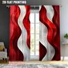 Set Of 2 Spring Summer Curtains Red White Art Digital Print Drapes Versatile Durable Polyester Holiday Perfect Bedroom Curtain For Decor