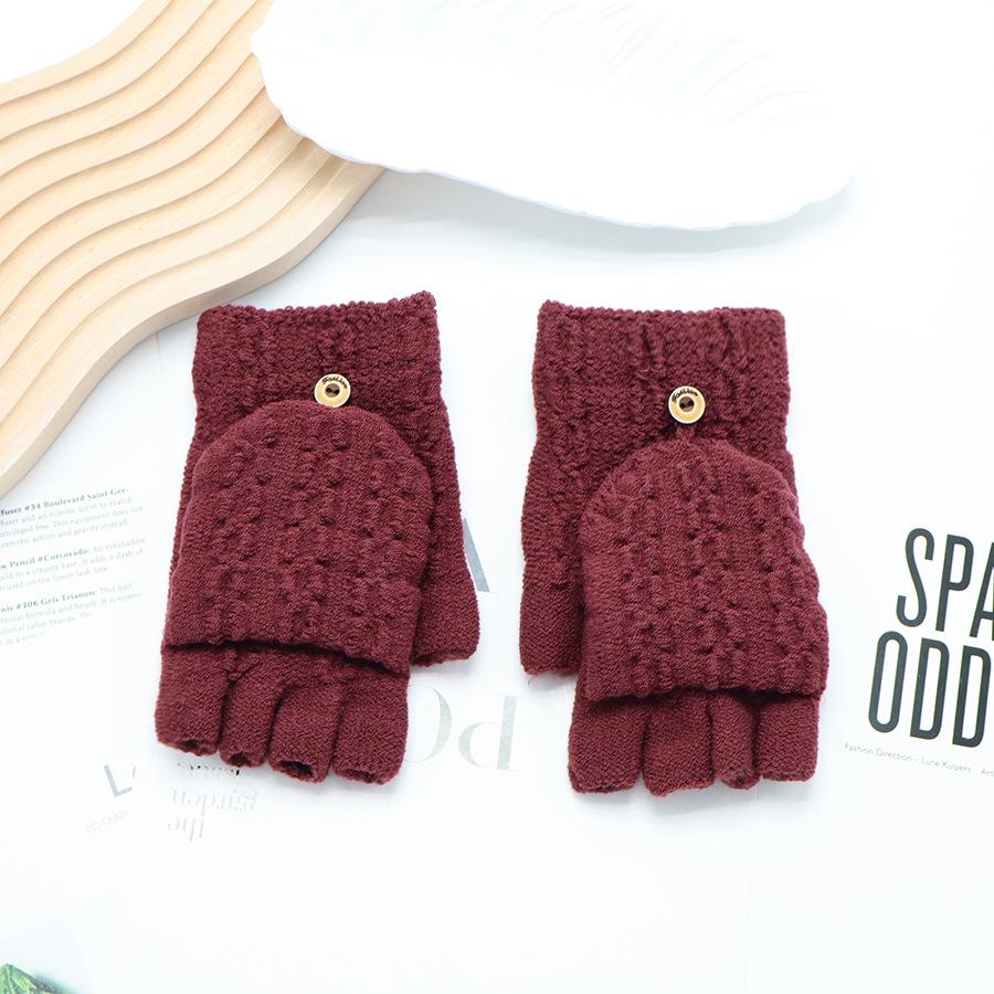 Zimní bezprsté rukavice s odklápěcím vrškem v korejském stylu - Unisex, kreslený design, kompatibilní s dotykovou obrazovkou, ideální pro psaní a ťukání