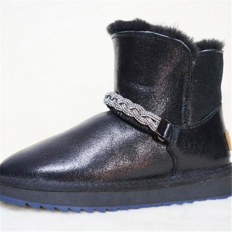 Fashion 2024 Waterproof Genuine Cowhide Leather Natural Fur Snow Boots Women Top Quality Australia Winter Boots Women Warm Botas Mujer