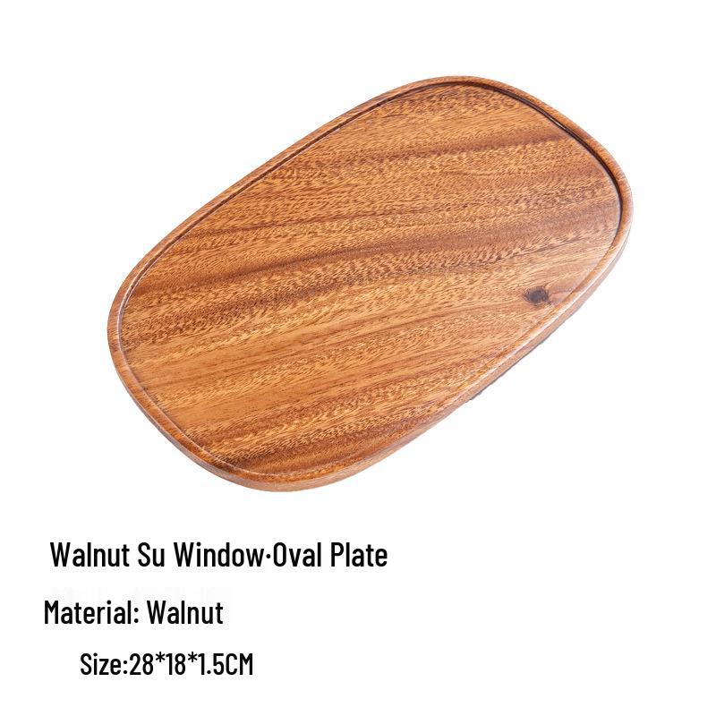 Tavă versatilă din lemn de nuc japonez – Ideală pentru servirea ceaiului, fructelor sau pizzei în hoteluri