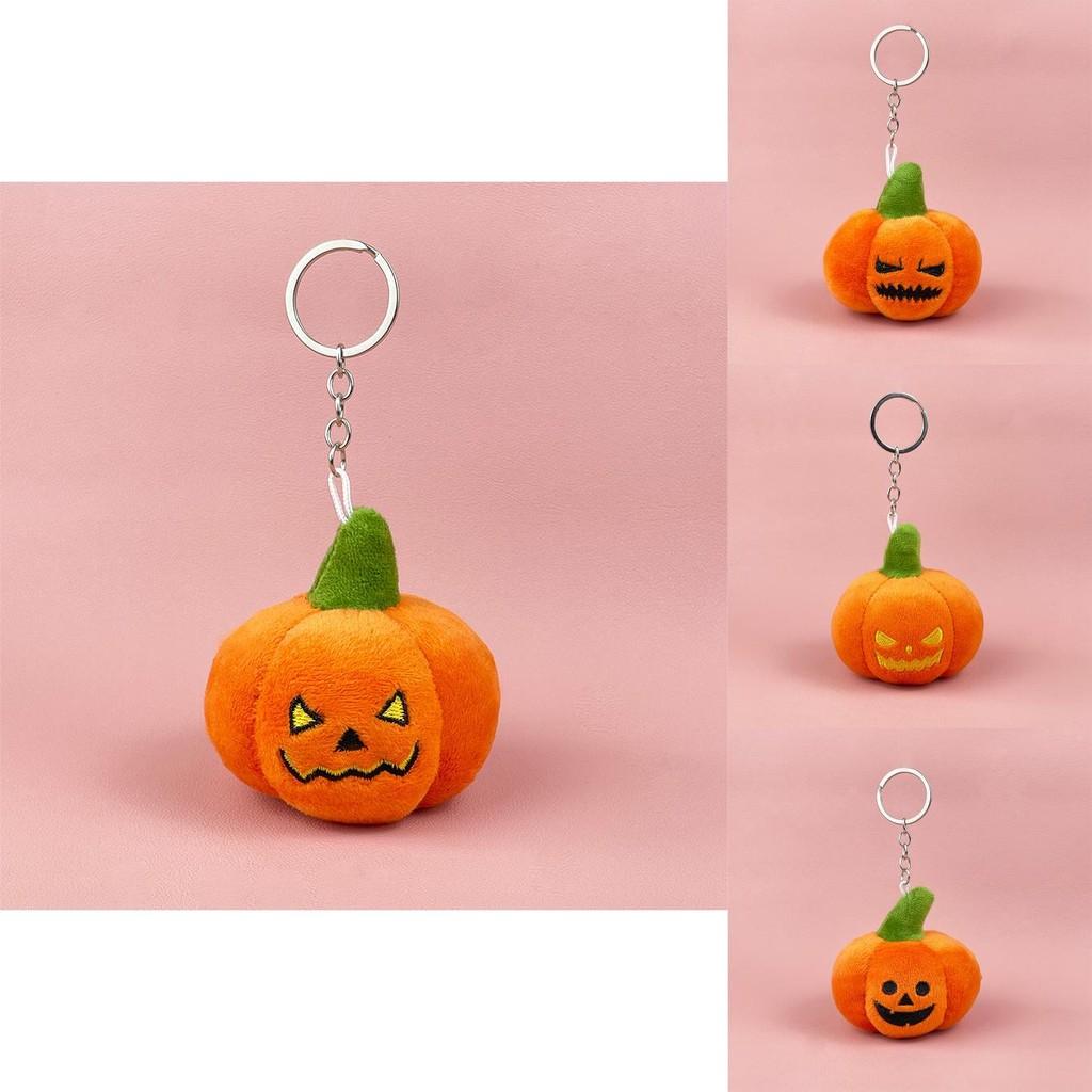 Adorable Plush Pumpkin Keychain Soft Toy For Halloween Gifts Cute Cartoon Style