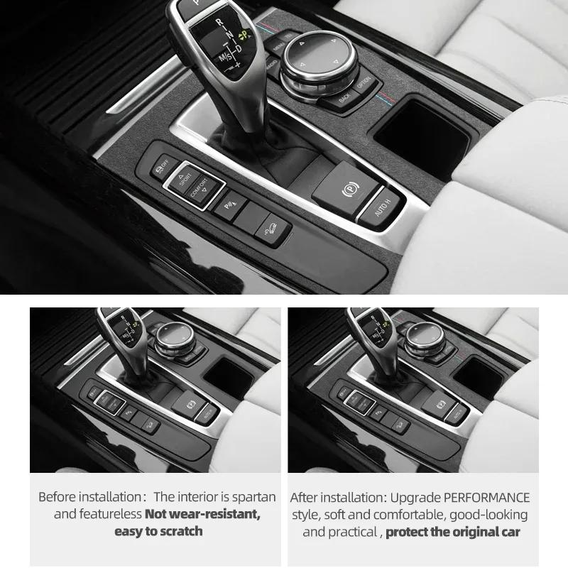 Car Interior Accessories Made of Alcantara Gear Shift Control Panel Cover Sticker Trim For BMW F15 F16 X5 X6 2013-2017 LHD RHD