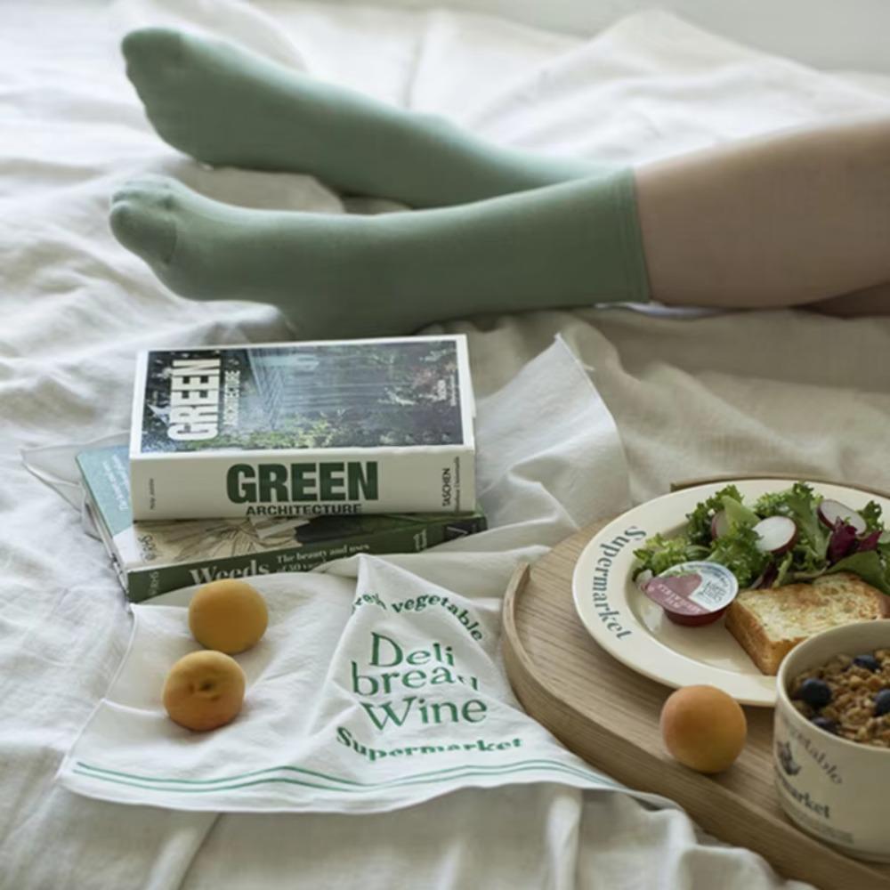 Square English Letter Desktop Mat Vintage Table Decoration Cloth Embroidered Napkins  Kitchen