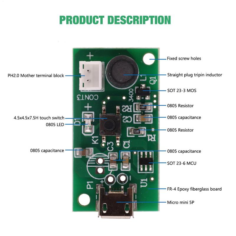 Atomization Module For Humidifier Projects Efficient 5V DC Humidifier Spray Module Energy Saving Experimental Equipment Drive