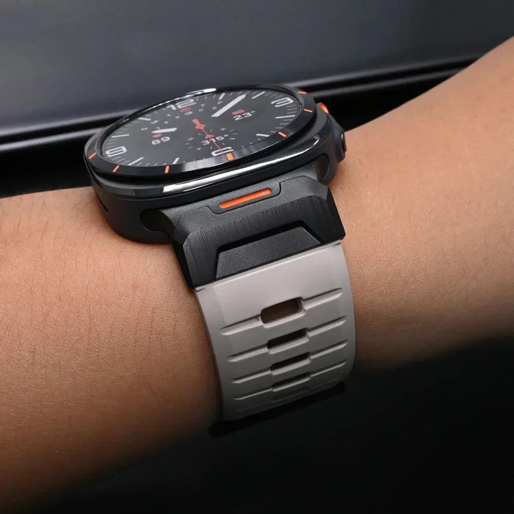 Stainless Steel Rubber Band for Samsung Galaxy Watch Ultra 47mm 2025 Soft Silicone Bracelet Men Strap for SAMSUNG ULTRA 7 Correa