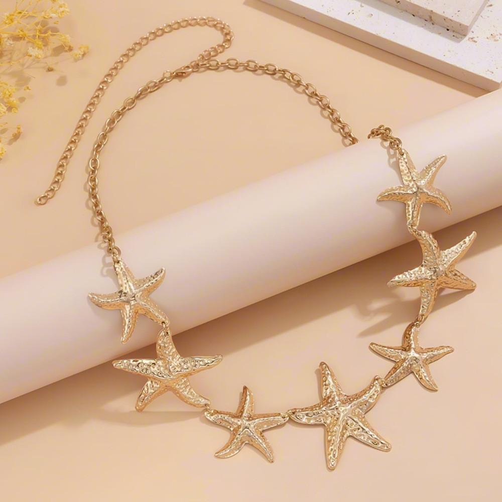 Chain Starfish Waist With Electroplated Alloy For Summer Fashion Accessory