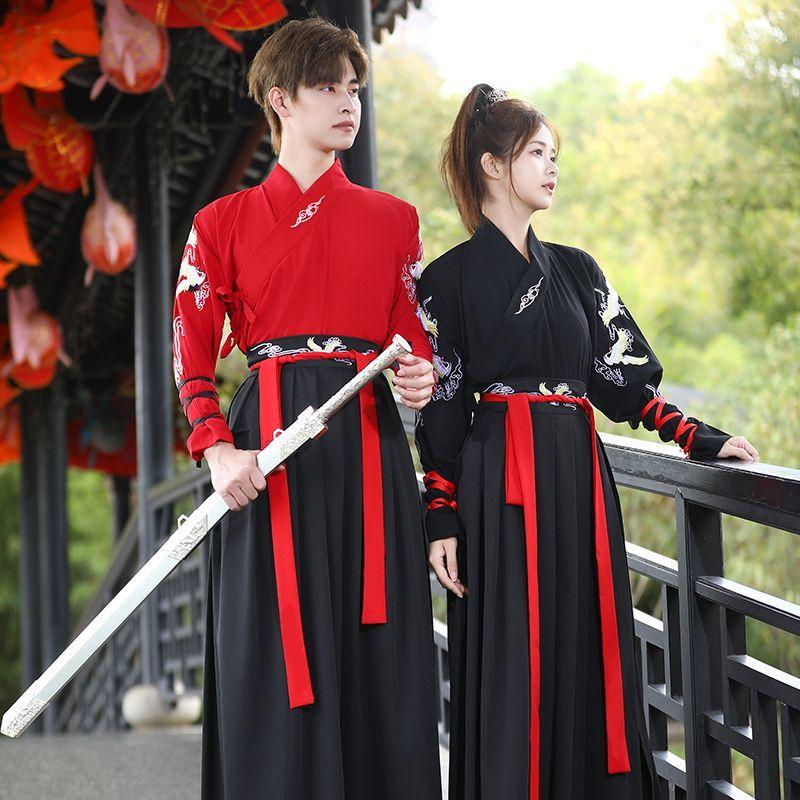Hanfu mužský čínský styl pár šermířský oblek pro ženy a muže