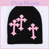 Dark Cross Knit Beanie For Women With Breathable Warmth For Winter Fashion