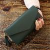 New Ladies Fashion Wallet Simple Zipper Wallet Long Hand Bag Soft Wallet PU Leather Purse CLE