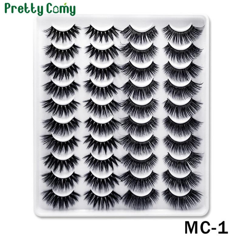 20 Pairs Fake Eyelashes Lashes Natural Dramatic Volume Eyelashes Extension False Eyelashes 3D Makeup Kit
