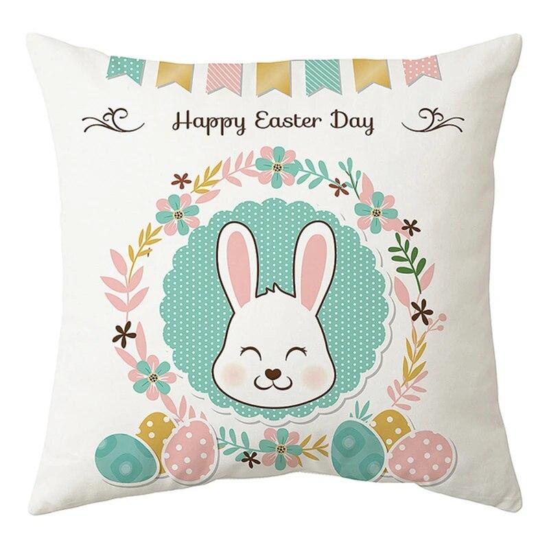 Happy Easter Decoration For Home  Rabbit Eggs Pillowcase Bunny   Supplies Party Favor Gifts 45*45cm