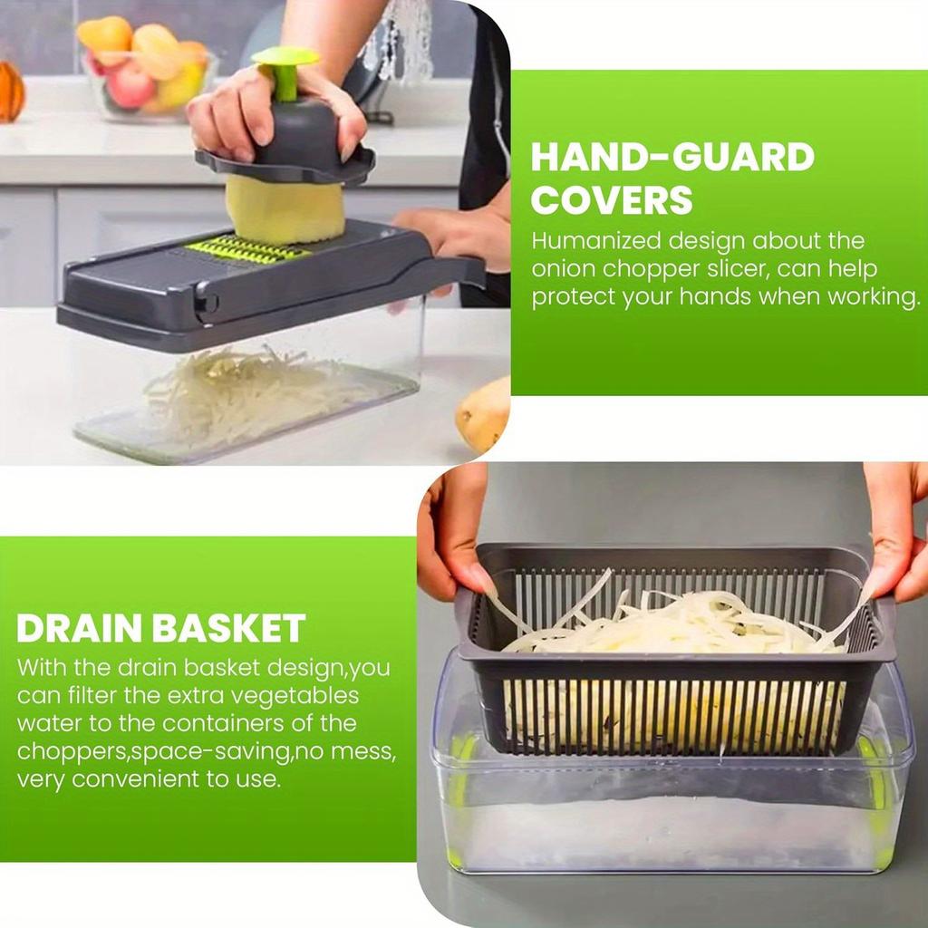 Vegetable Chopper, 15 in 1 Multifunctional, Fruit and Veggie Chopper, Vegetable Potato Slicer Dicer Cutter, Garlic Chopper