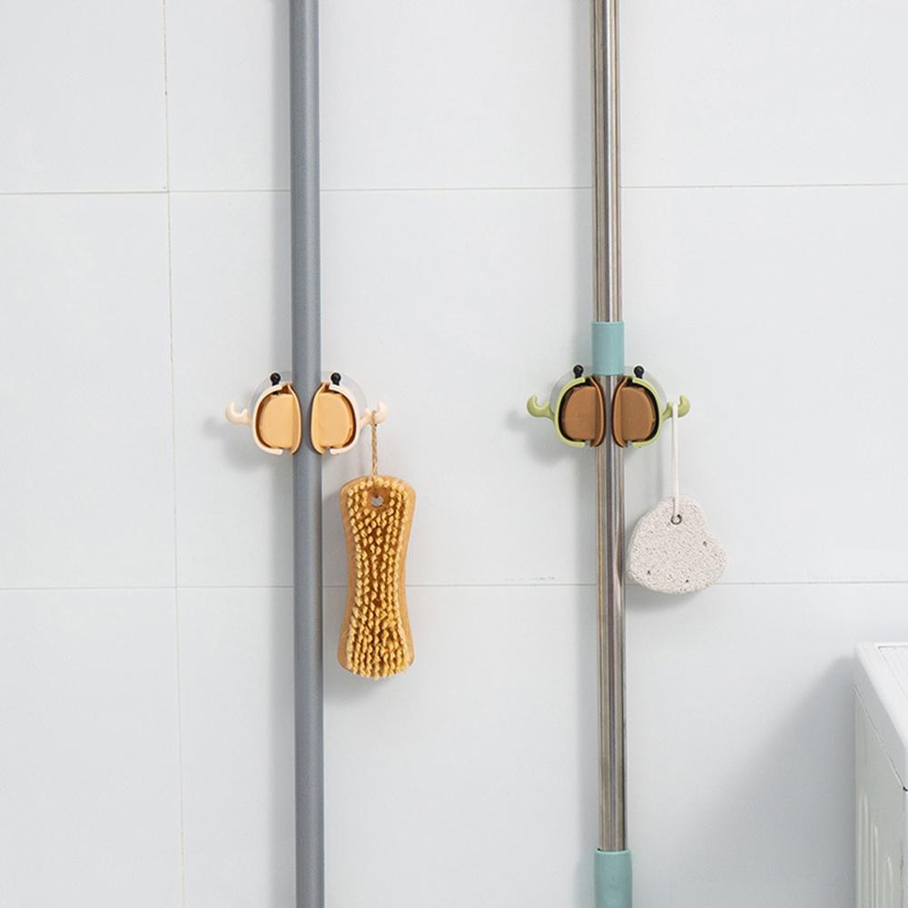 Cartoon Punch-Free Crab-Shaped Mop Clip Durable Non-marking Mop Holder For Bathroom