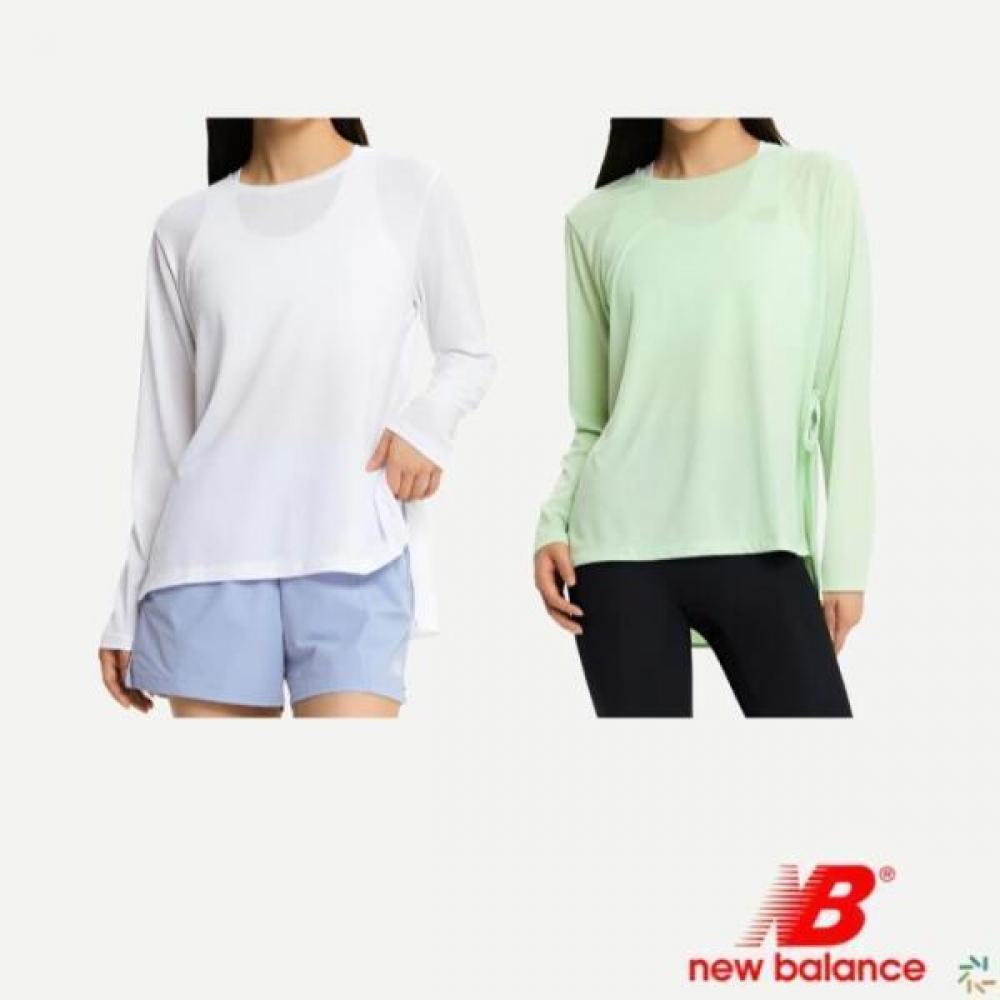 

New Balance W Накидка Быстросохнущая Футболка с Длинным Рукавом 2 Стиля (10)White/85(S)