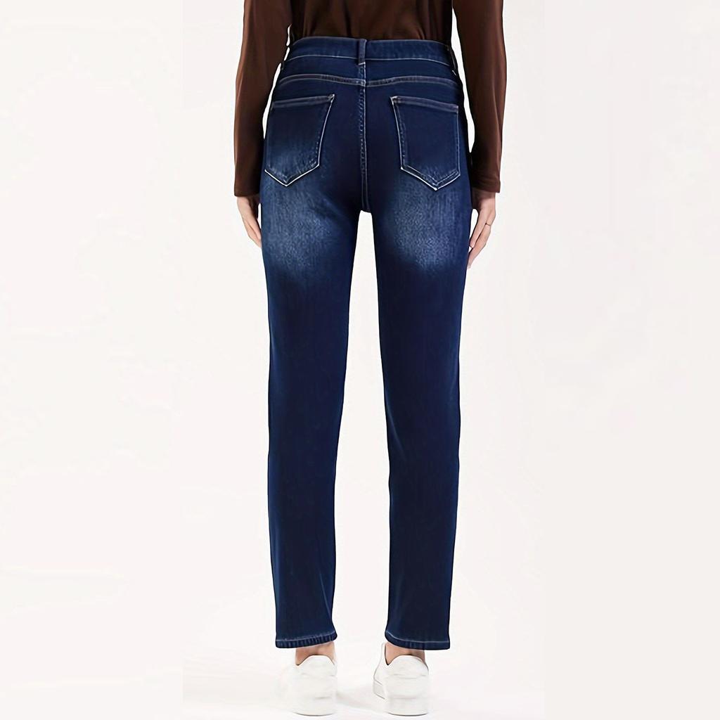 Pantaloni da Donna Taglia Grande Jeans Elasticizzati Larghi Pantaloni Semi-Elastici