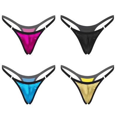 Damen Glänzender Mikro-String Unterwäsche Tiefer Bund Elastischer Bund G-String Bikiniunterteile