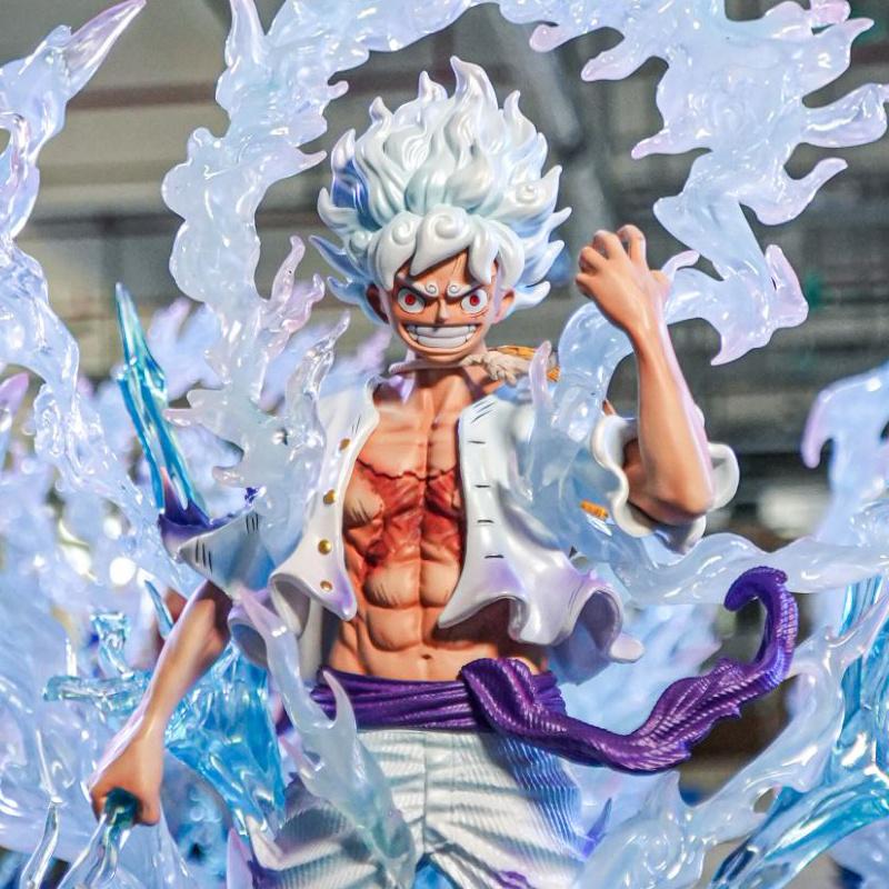 One Piece Statue - Nika Luffy mit Spezialeffekten GK Flash Anime Figur Sammlermodell Spielzeug Ornament Kinderpuppe Weihnachtsgeschenke