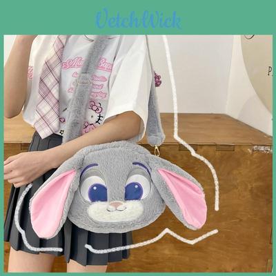 Zootopia Judy Hopps Nick Wilde Plush Bag With Inner Zipper Pocket For Casual Outings