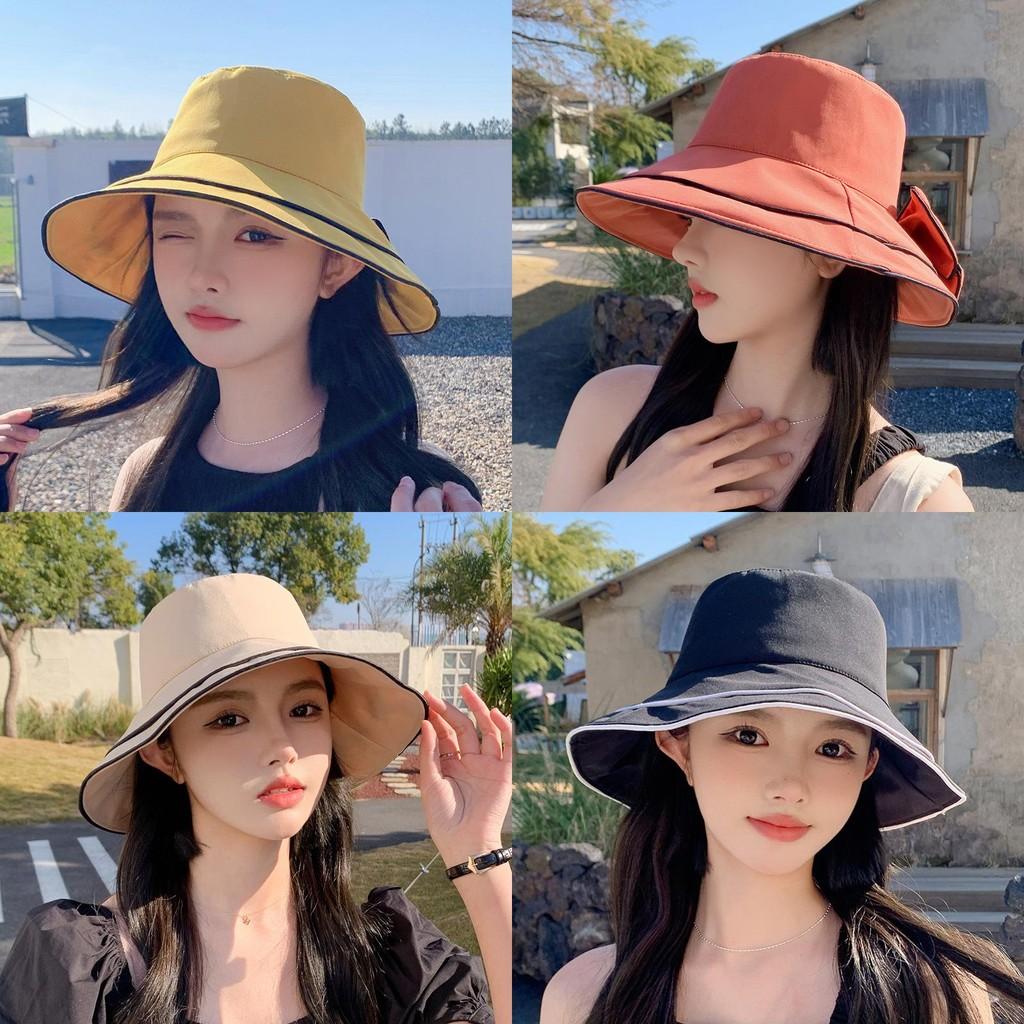 Polyester Cool Sun Hat With Wide Brim And Stylish Bow For Summer Outdoor Use